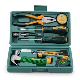 得力工具8件套家用工具套装多功能五金工具箱组合维修手动工具组套